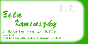 bela kaminszky business card